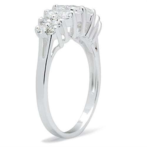 SS056 - Silver 925 Sterling Silver Ring with AAA Grade CZ in Clear - Alamode - Flyclothing LLC