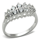 SS056 - Silver 925 Sterling Silver Ring with AAA Grade CZ  in Clear - Alamode
