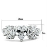 SS057 - Silver 925 Sterling Silver Ring with AAA Grade CZ in Clear - Alamode - Flyclothing LLC