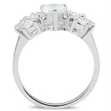 SS057 - Silver 925 Sterling Silver Ring with AAA Grade CZ in Clear - Alamode - Flyclothing LLC