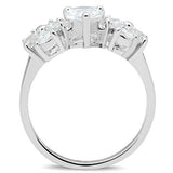 SS057 - Silver 925 Sterling Silver Ring with AAA Grade CZ  in Clear