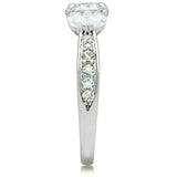 SS059 - Silver 925 Sterling Silver Ring with AAA Grade CZ in Clear - Alamode - Flyclothing LLC
