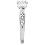 SS059 - Silver 925 Sterling Silver Ring with AAA Grade CZ  in Clear - Alamode