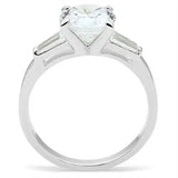 SS061 - Silver 925 Sterling Silver Ring with AAA Grade CZ in Clear - Alamode - Flyclothing LLC
