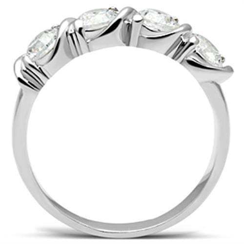 SS063 - Silver 925 Sterling Silver Ring with AAA Grade CZ in Clear - Alamode - Flyclothing LLC