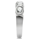 SS063 - Silver 925 Sterling Silver Ring with AAA Grade CZ  in Clear - Alamode