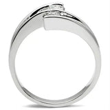 SS064 - Silver 925 Sterling Silver Ring with AAA Grade CZ in Clear - Alamode - Flyclothing LLC