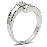 SS064 - Silver 925 Sterling Silver Ring with AAA Grade CZ  in Clear - Alamode
