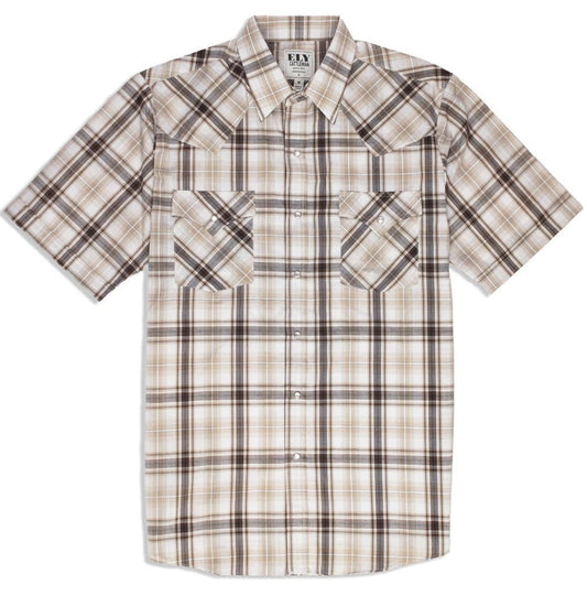 Men's Ely Cattleman Short Sleeve Plaid Western Snap Shirt - Ely Cattleman