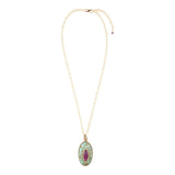 Stacked Stone Blue and Purple Turquoise Golden Pendant Chain Necklace - Barse Jewelry