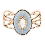 Blue Denim Dreams White Mother of Pearl Golden Cuff Bracelet - Barse Jewelry - Flyclothing LLC