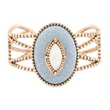Blue Denim Dreams White Mother of Pearl Golden Cuff Bracelet - Barse Jewelry - Flyclothing LLC