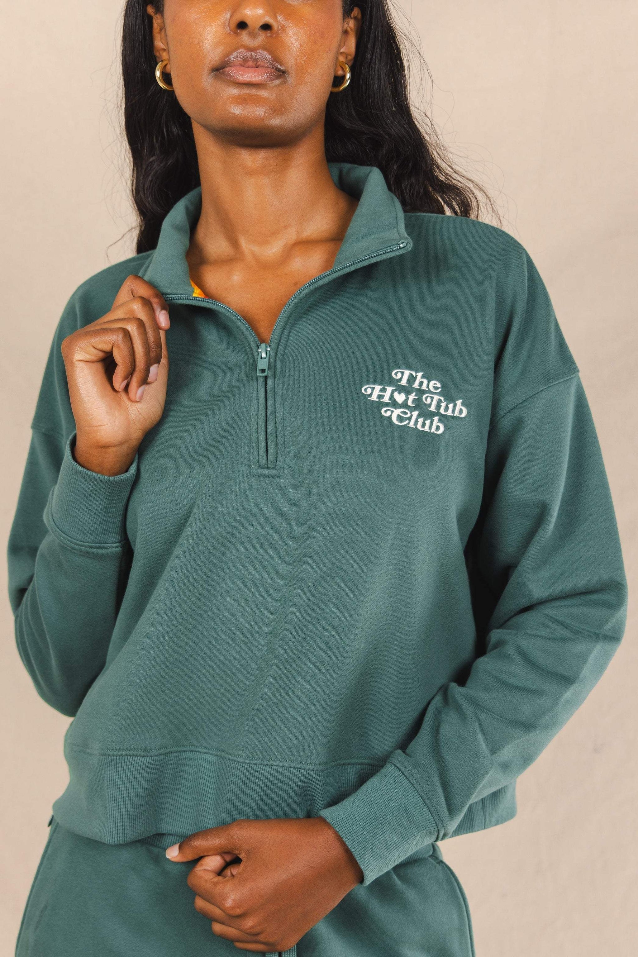 The Spruced Up | Green Sexy Terry™ Women’s Half Zip - Shinesty - Flyclothing LLC