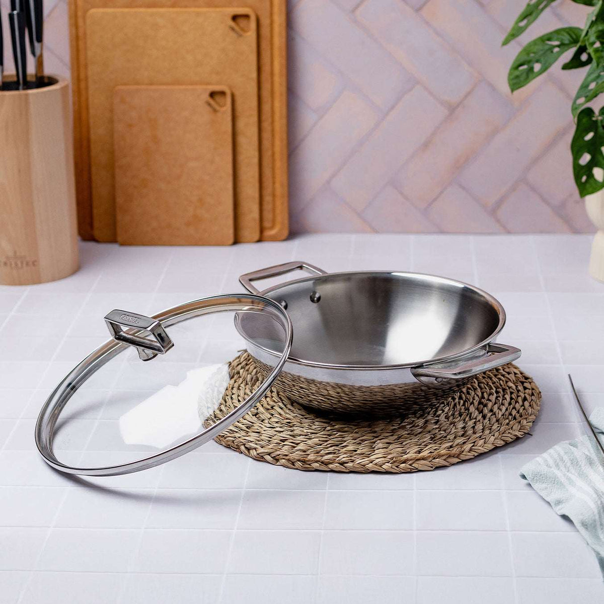 2 side handles Wok (without Lid) - CRISTEL USA - Flyclothing LLC