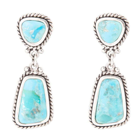 Statement Turquoise and Sterling Silver Roped Earrings - Barse Jewelry - Flyclothing LLC