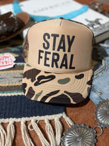 Stay Feral Camo Trucker Hat - Wild Junkie - Flyclothing LLC