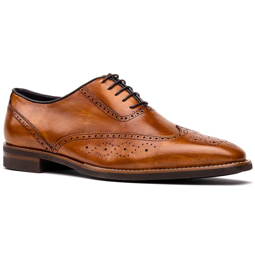 25-562-CML STEPHANO Wingtip Oxford Camel - Zelli Italia - Flyclothing LLC