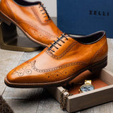 25-562-CML STEPHANO Wingtip Oxford Camel - Zelli Italia - Flyclothing LLC