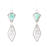 Sterling Silver and Turquoise Shield Drop Earrings - Barse Jewelry