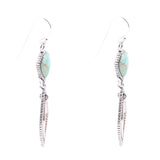 Sterling Silver and Turquoise Shield Drop Earrings - Barse Jewelry