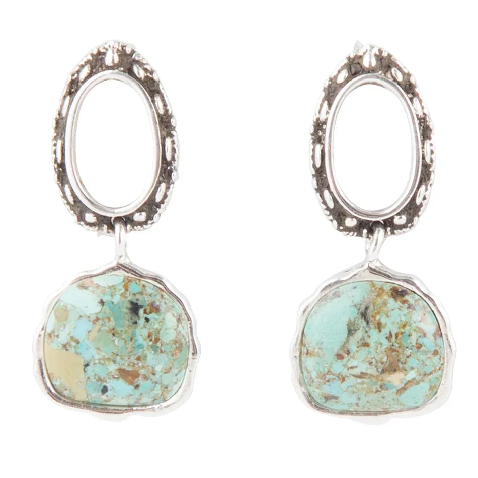 Sterling Silver Blue Turquoise Drop Earrings - Barse Jewelry - Flyclothing LLC