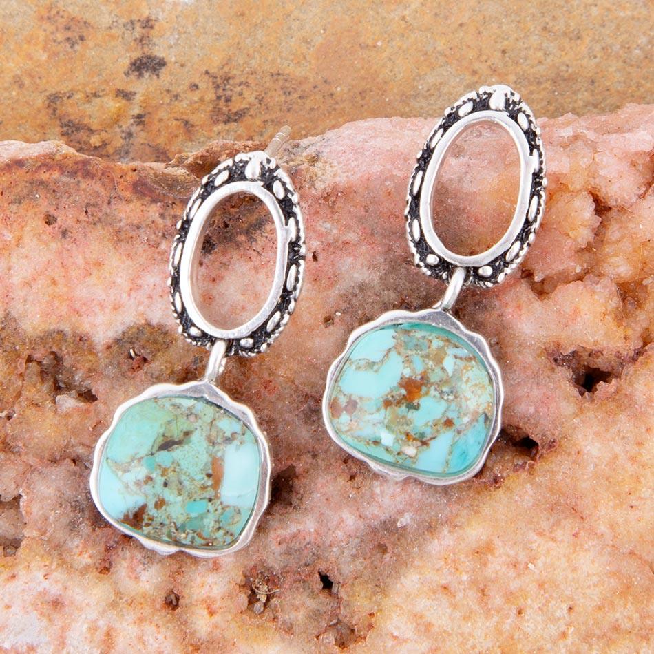Sterling Silver Blue Turquoise Drop Earrings - Barse Jewelry - Flyclothing LLC