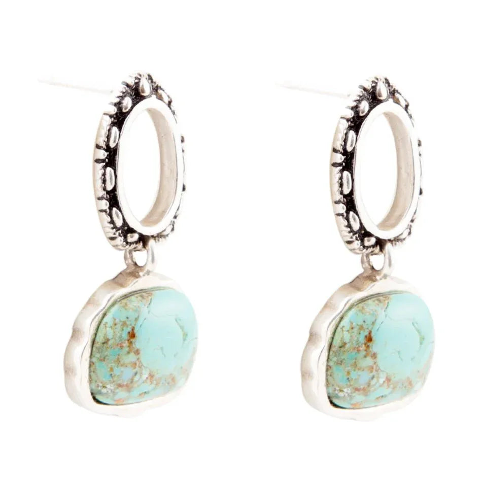 Sterling Silver Blue Turquoise Drop Earrings - Barse Jewelry - Flyclothing LLC