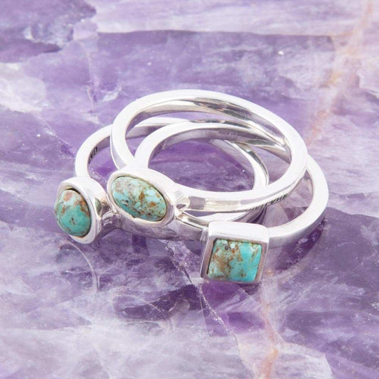 Sterling Silver Blue Turquoise Stackable Ring - Barse Jewelry - Flyclothing LLC