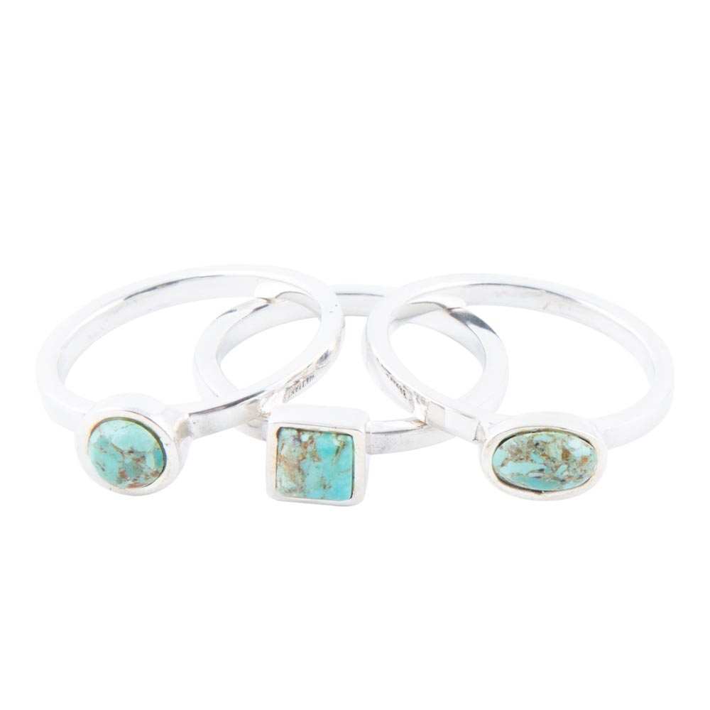 Sterling Silver Blue Turquoise Stackable Ring - Barse Jewelry - Flyclothing LLC
