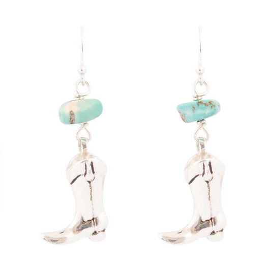 Sterling Silver Boot Charm and Blue Turquoise Earrings - Barse Jewelry - Flyclothing LLC