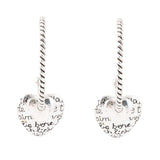 Sterling Silver Engraved Heart Hoop Earrings - Barse Jewelry - Flyclothing LLC