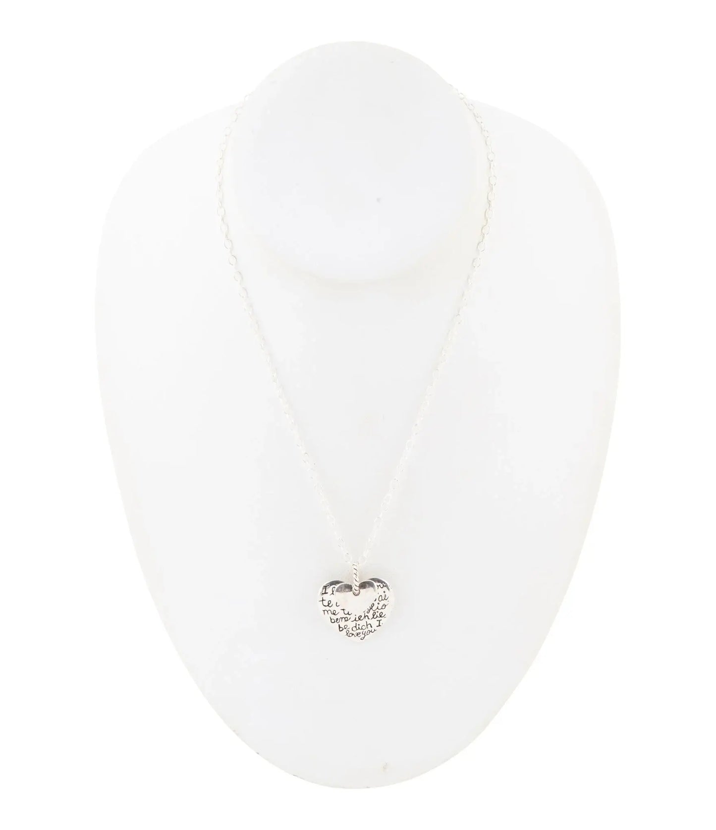 Sterling Silver Engraved Heart Pendant Neckalce - Barse Jewelry - Flyclothing LLC