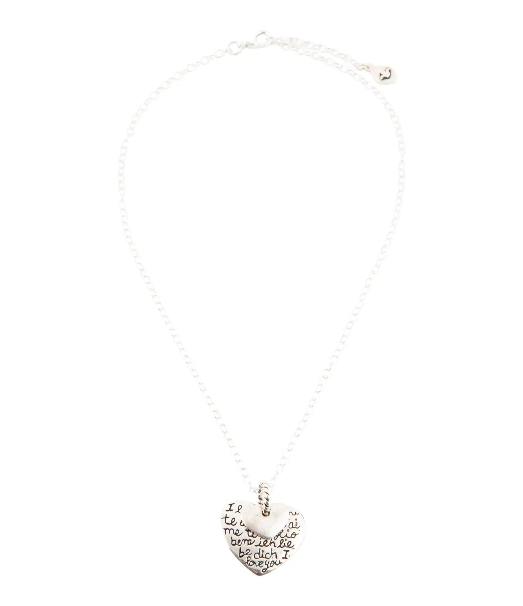 Sterling Silver Engraved Heart Pendant Neckalce - Barse Jewelry - Flyclothing LLC