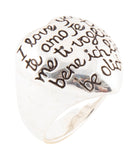 Sterling Silver Engraved Heart Statement Ring - Barse Jewelry