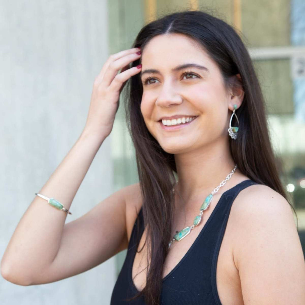 Sterling Silver Lace and Turquoise Earrings - Barse Jewelry - Flyclothing LLC