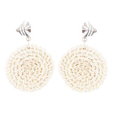 Sterling Silver Tan Rattan Statement Earrings - Barse Jewelry