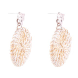 Sterling Silver Tan Rattan Statement Earrings - Barse Jewelry - Flyclothing LLC