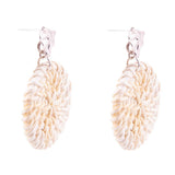 Sterling Silver Tan Rattan Statement Earrings - Barse Jewelry