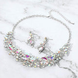 Stone Embellished Flower Collar Evening Necklace - Madeline Love - Flyclothing LLC