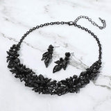 Stone Embellished Flower Collar Evening Necklace - Madeline Love - Flyclothing LLC