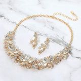 Stone Embellished Flower Collar Evening Necklace - Madeline Love - Flyclothing LLC