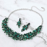 Stone Embellished Flower Collar Evening Necklace - Madeline Love - Flyclothing LLC