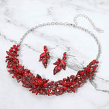 Stone Embellished Flower Collar Evening Necklace - Madeline Love - Flyclothing LLC