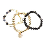 Stone Embellished North Star Charm Beaded Stretch Bracelets - Madeline Love - Flyclothing LLC