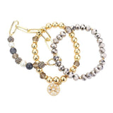 Stone Embellished North Star Charm Beaded Stretch Bracelets - Madeline Love - Flyclothing LLC