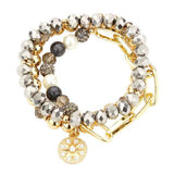 Stone Embellished North Star Charm Beaded Stretch Bracelets - Madeline Love - Flyclothing LLC