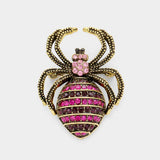 Stone Embellished Spider Pin Brooch - Madeline Love - Flyclothing LLC