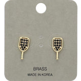 Stone Paved Pickleball Paddle Stud Earrings - Madeline Love - Flyclothing LLC