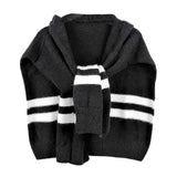 Striped Knit Hoodie Top - Madeline Love - Flyclothing LLC