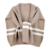 Striped Knit Hoodie Top - Madeline Love - Flyclothing LLC